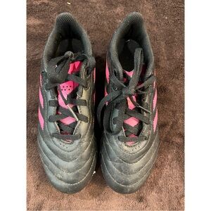 Adidas Goletto VIII Firm Ground Soccer Cleats Kids Size 1 Black Pink Girls